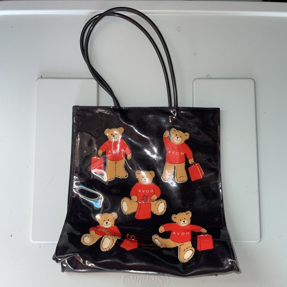Vintage Avon Teddy Bear Tote Vinyl Washable 1999